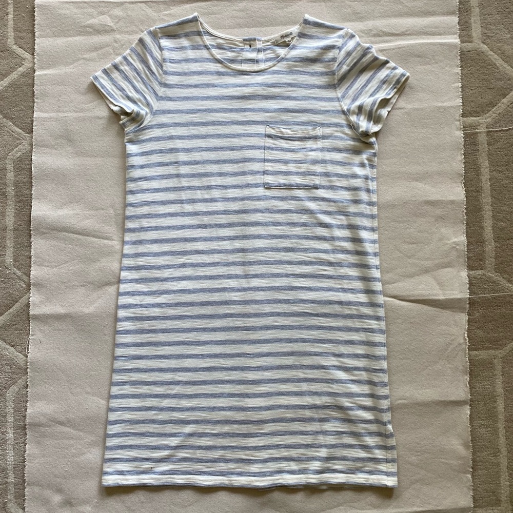 Madewell Striped Button Tshirt Dress